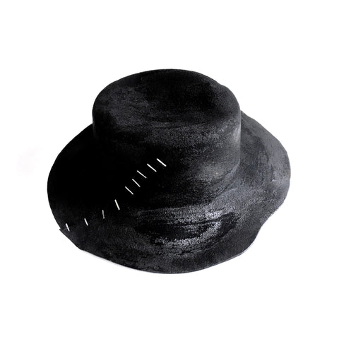 Distressed Stapled Fedora Hat