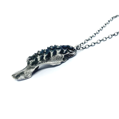 Teal Silver Jaw Bone Necklace